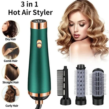 Multifunctional 3-In-1 Hair Dryer Brush With Replaceable Combs
