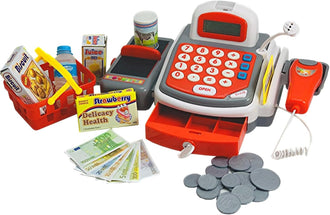 Pretend Play Store Cashier Cash Register Kit With Scanner