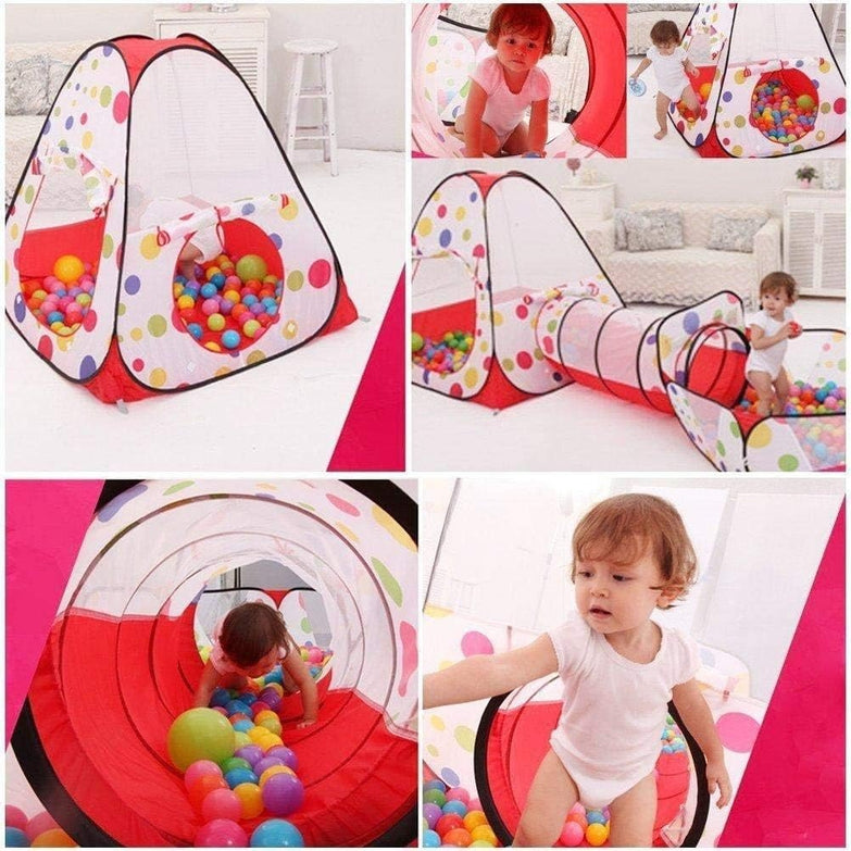 Children's Tent Tunnel Ball Pool Game House With 100 Balls